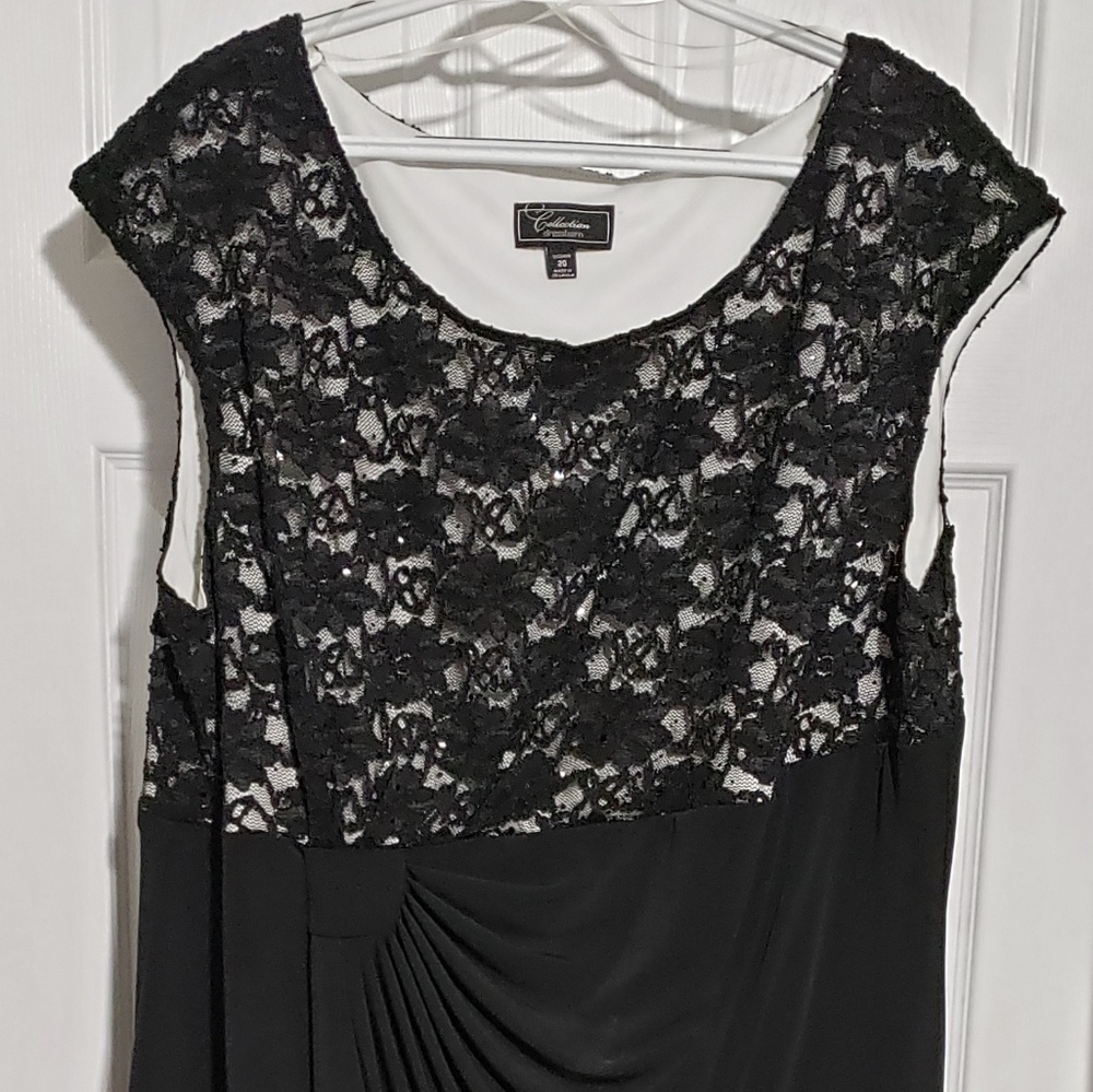 Dressbarn size 20 black lace sequin dress